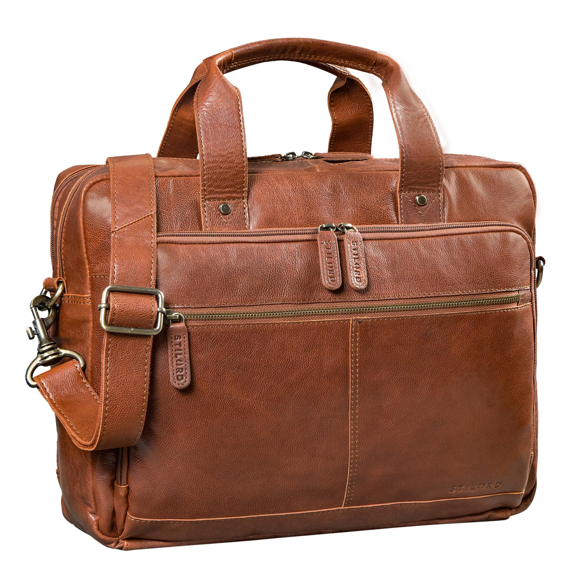 STILORD "Ronan" Borsa Tracolla Uomo Pelle 16 Pollici, Nero