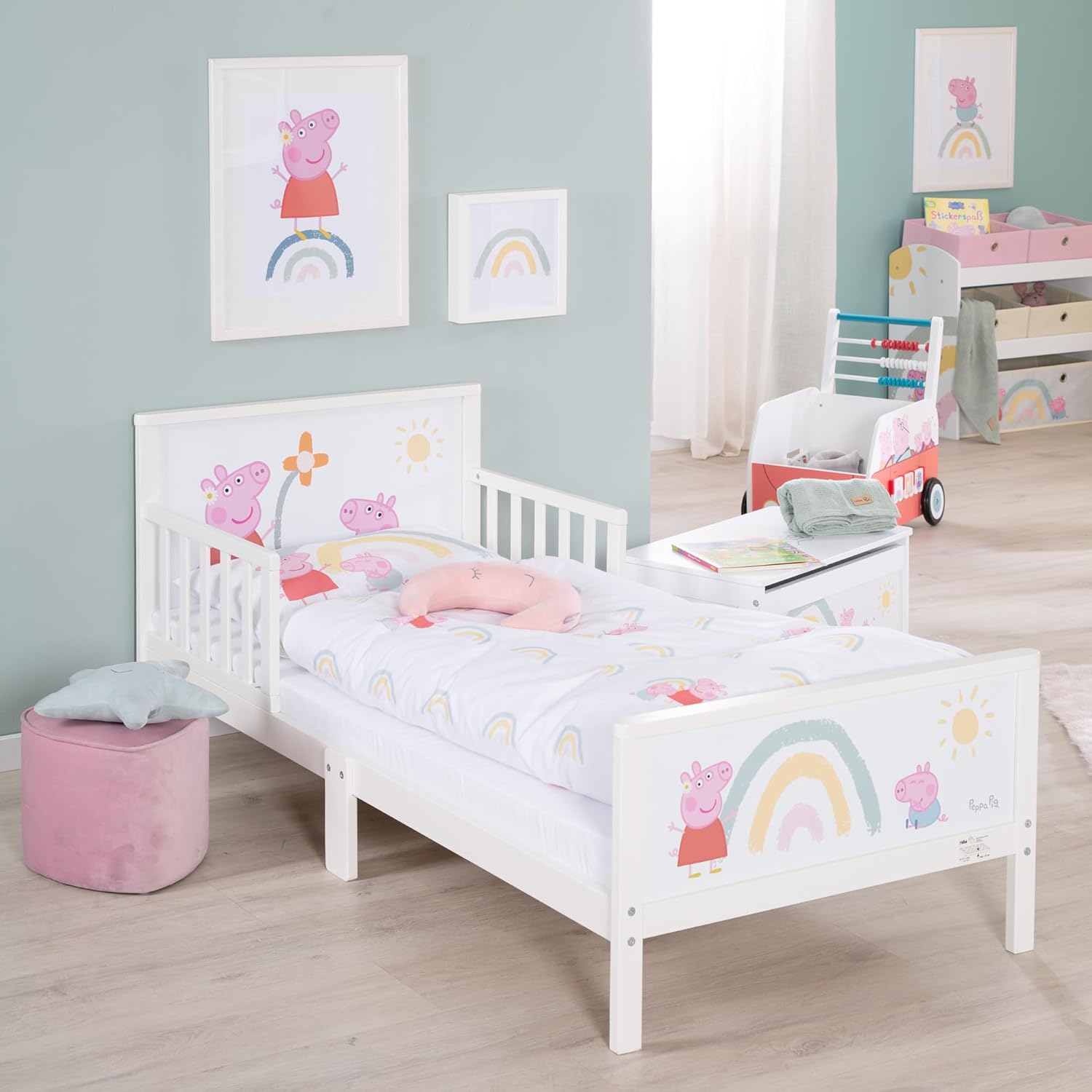 Roba Letto Bambini Peppa Pig 70x140cm Bianco - immagine 4