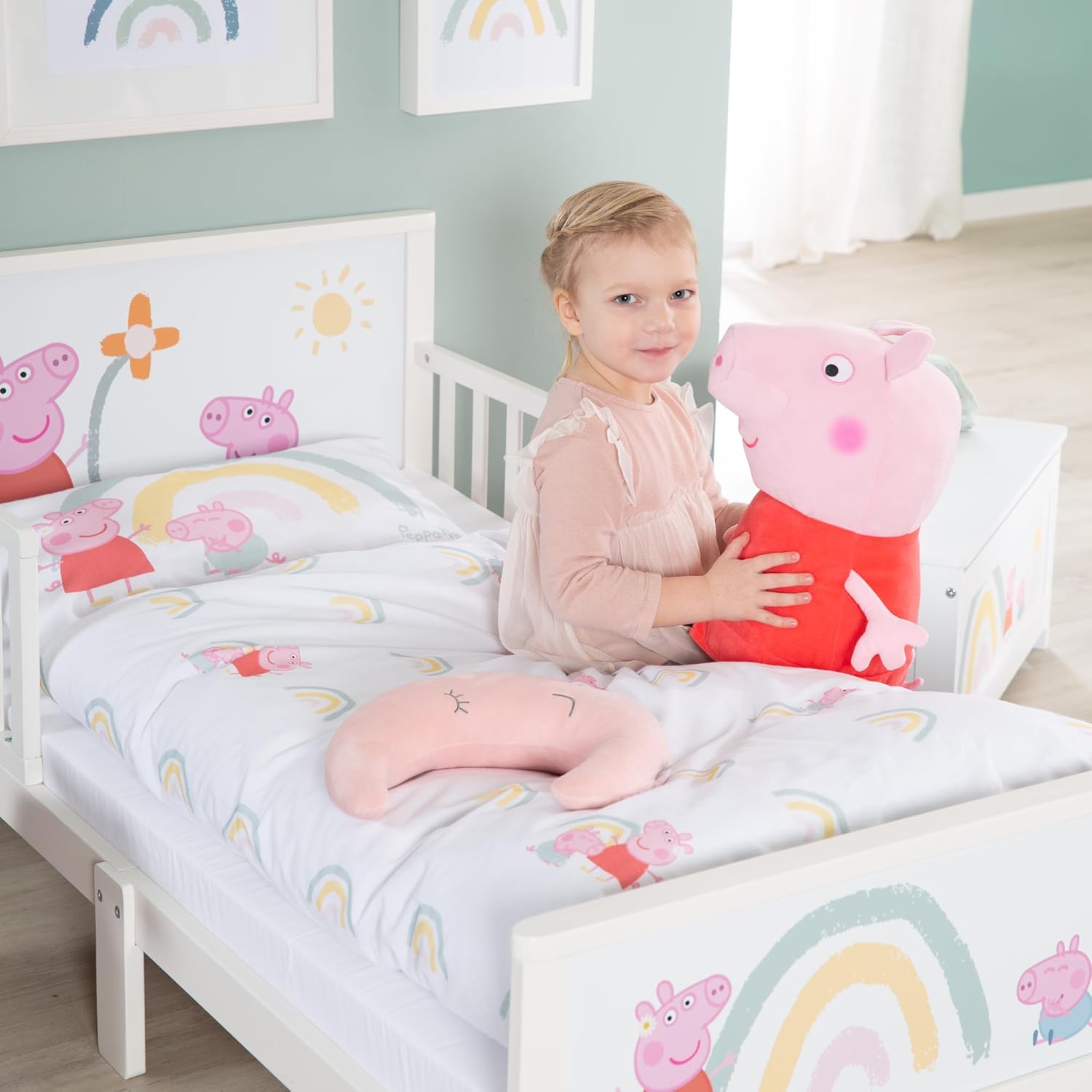 Roba Letto Bambini Peppa Pig 70x140cm Bianco - immagine 7