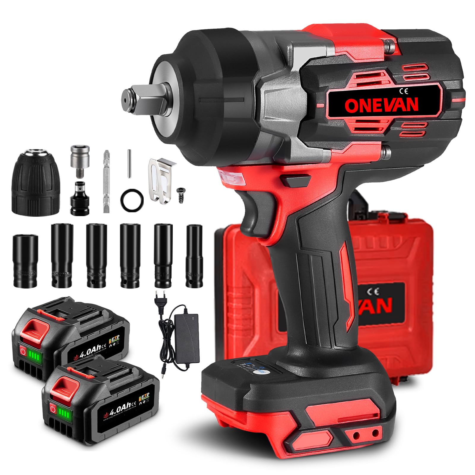 Onevan Avvitatore a Percussione 1700 N.m 1/2" con 2 Batterie