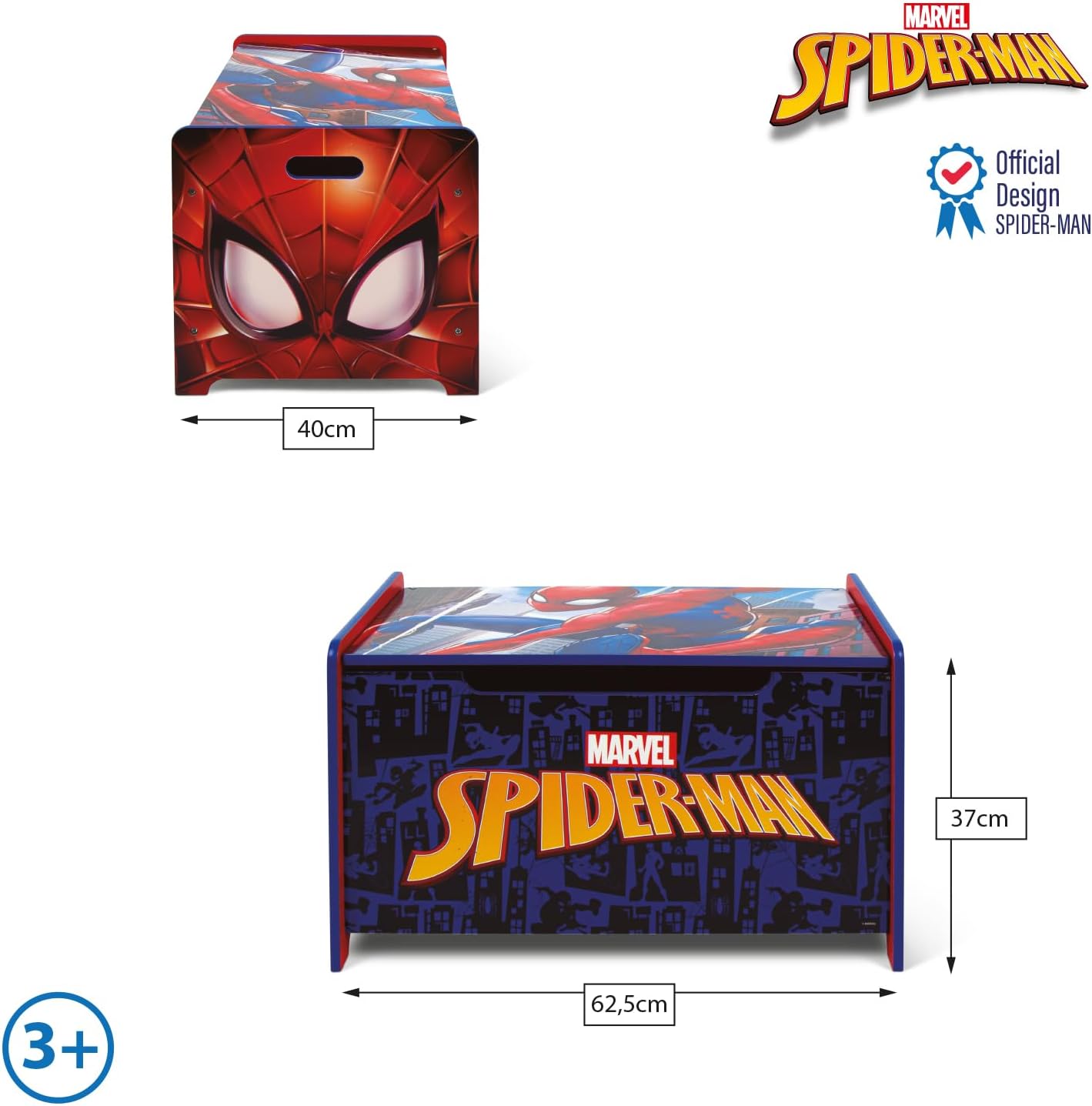 Spider-Man Scatola per Giocattoli/Panca, Taglia Unica - immagine 3