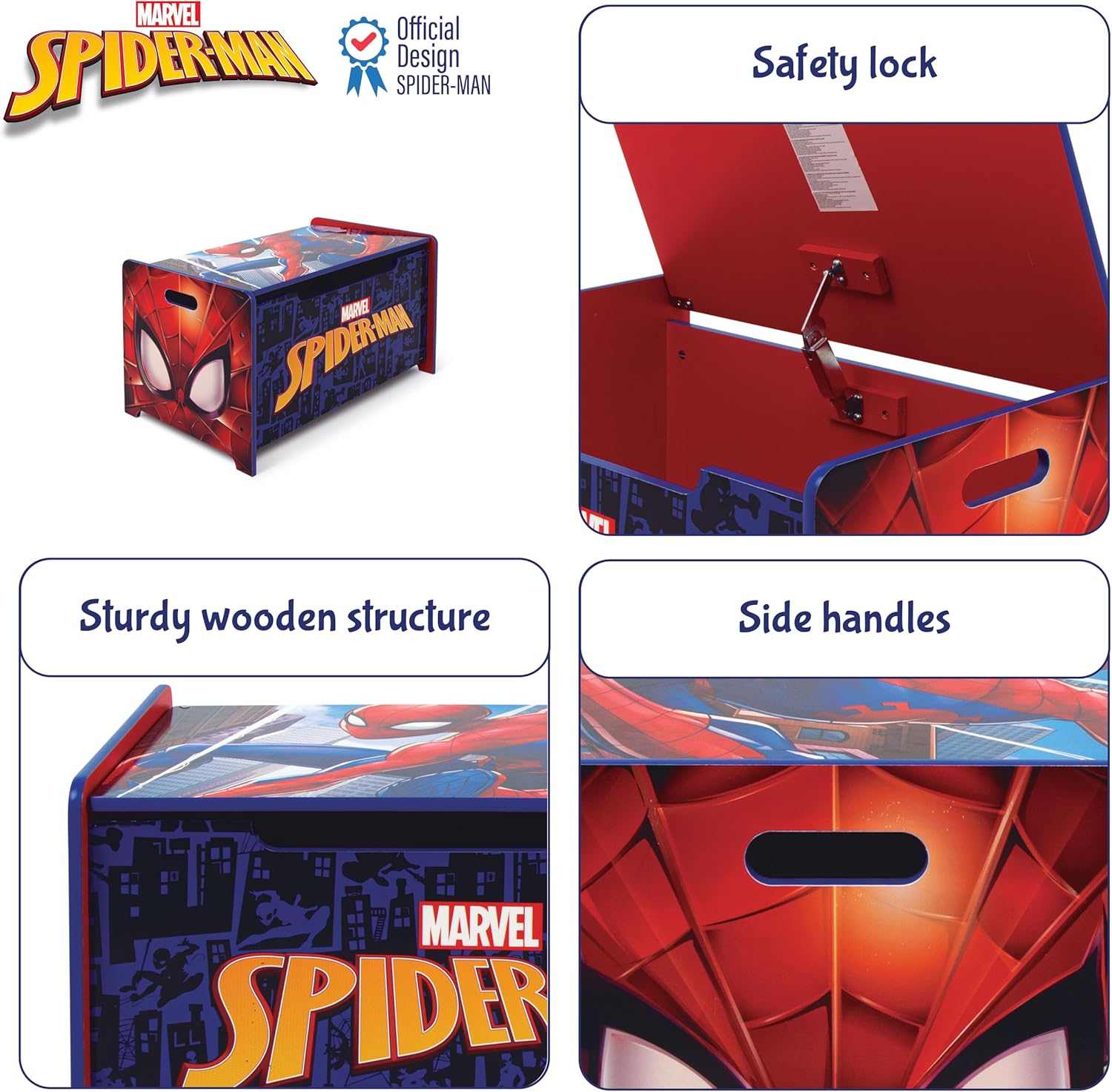 Spider-Man Scatola per Giocattoli/Panca, Taglia Unica - immagine 4