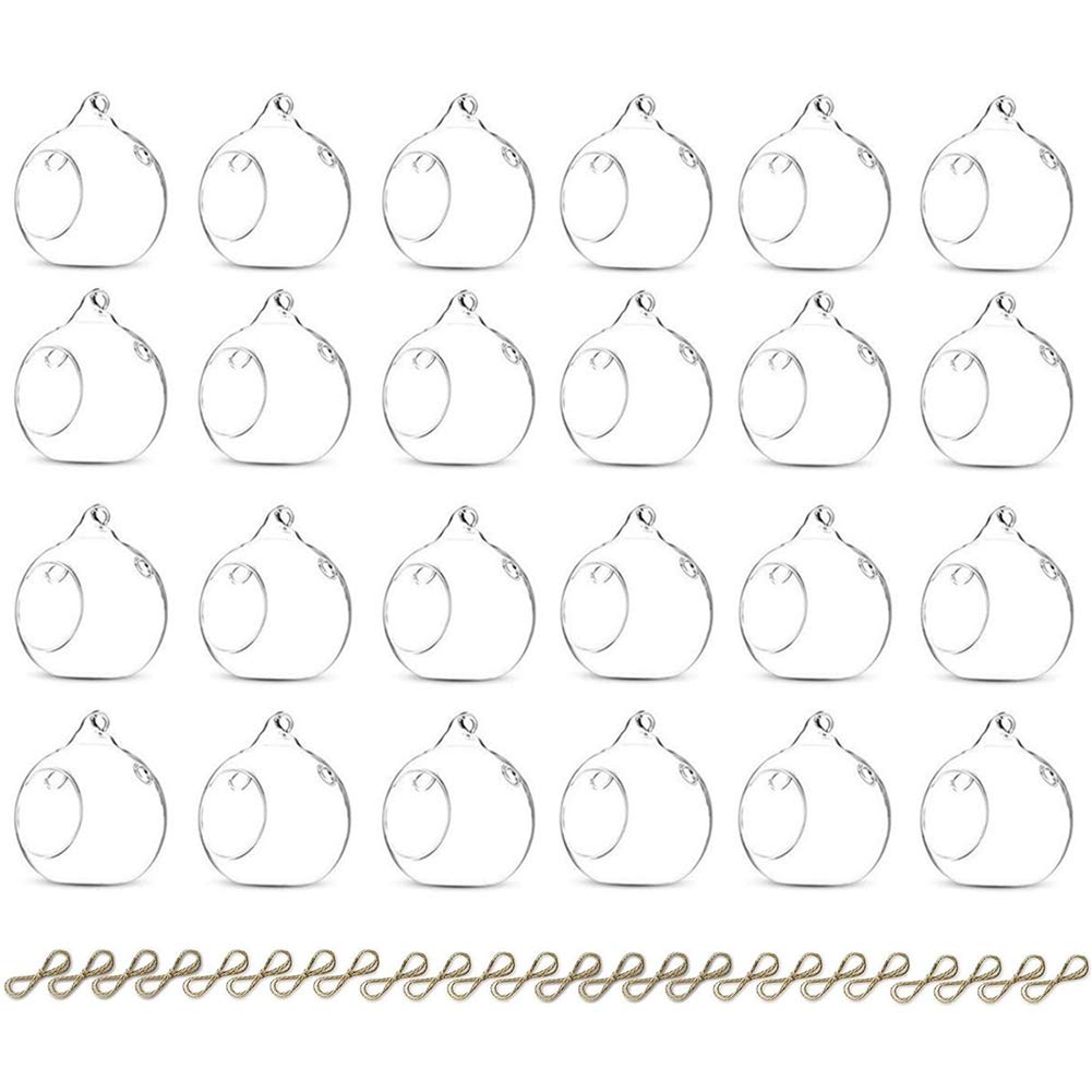 Sziqiqi 24 Portacandele in Vetro da Appendere 80cm