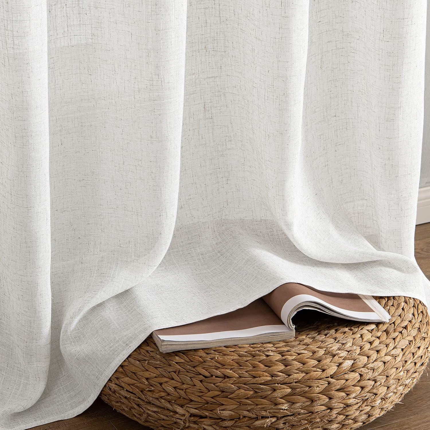 Miulee Tende Finestre Lino Traslucido 140x200 cm - immagine 4