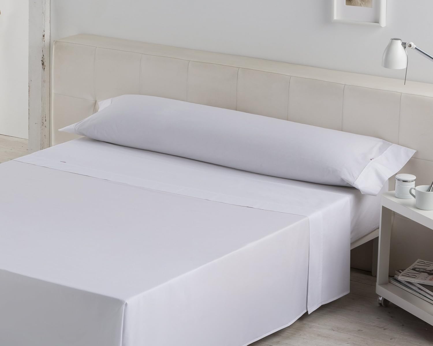 Juego de sábanas color blanco Cama de 105 (3 piezas) - 100% algodón - 200 hilos - immagine 3