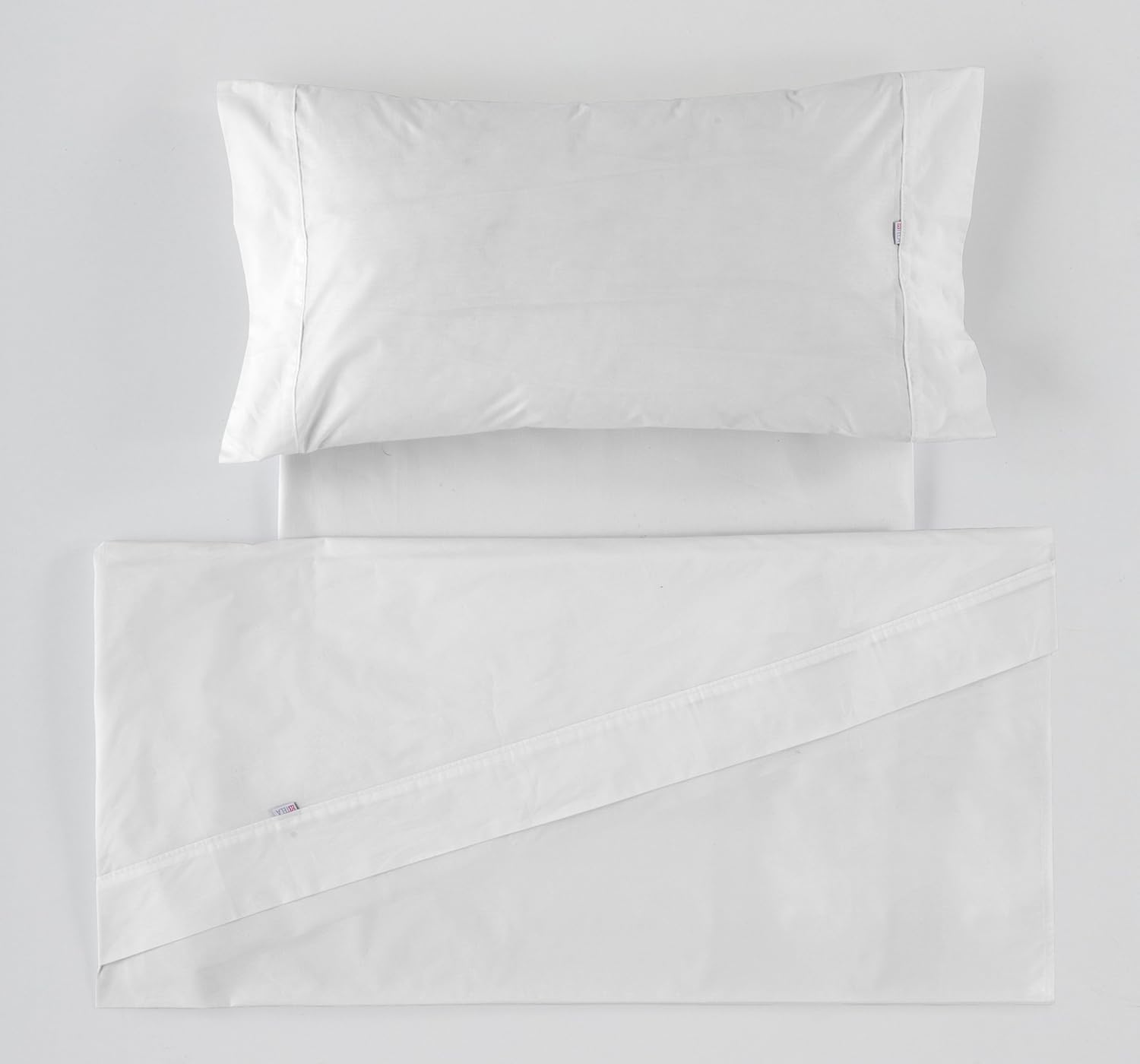 Juego de sábanas color blanco Cama de 105 (3 piezas) - 100% algodón - 200 hilos - immagine 4