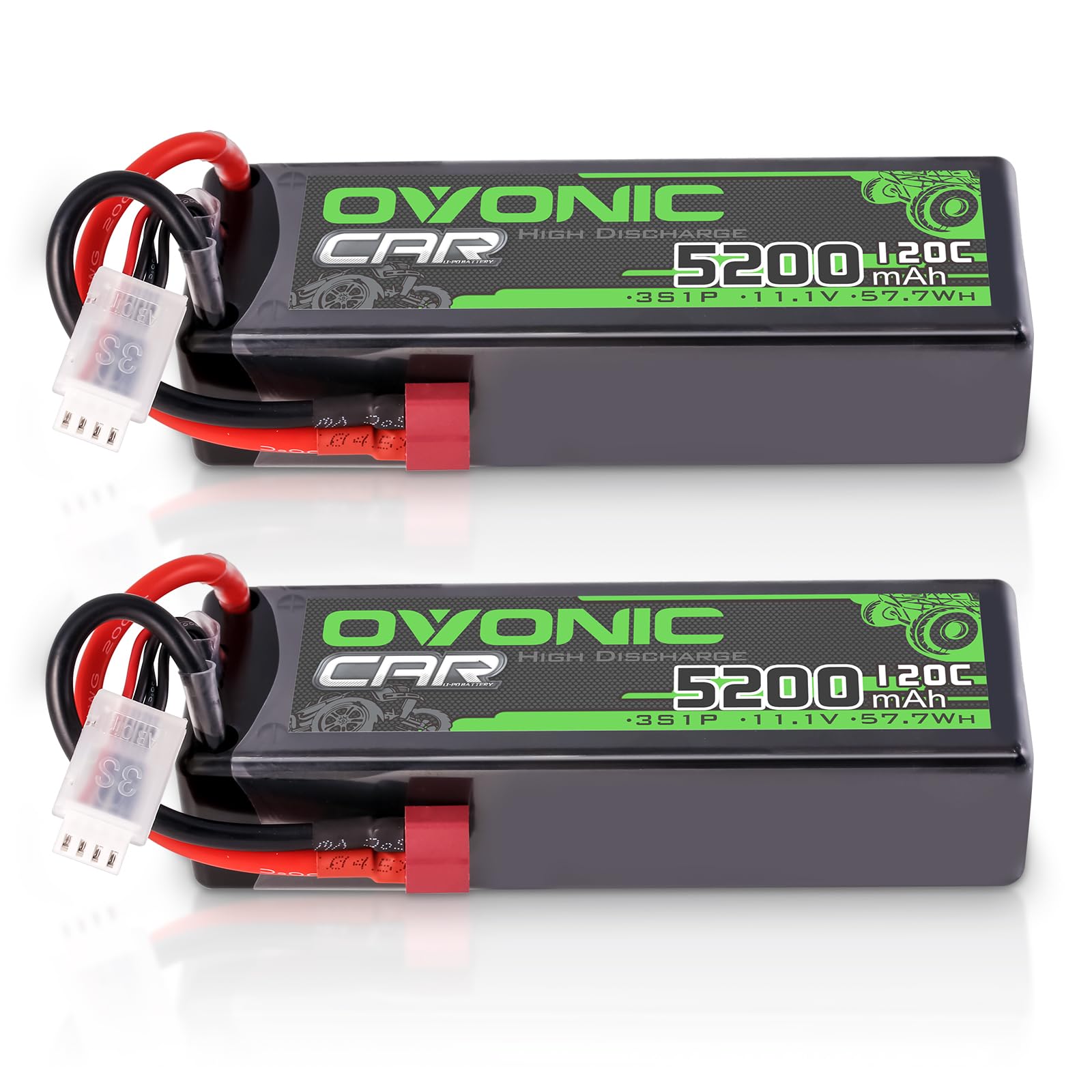 Batteria Lipo 3S 11.1V 5200mAh 120C con Spina T-Deans (2 pz)