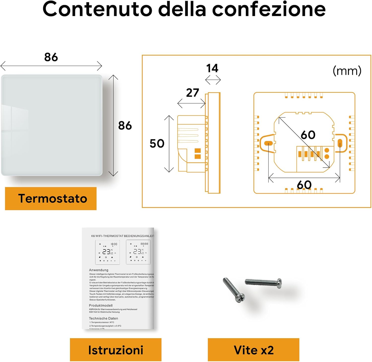 Termostato Caldaia Wifi Smart Digitale 220V 3A, Bianco - immagine 6