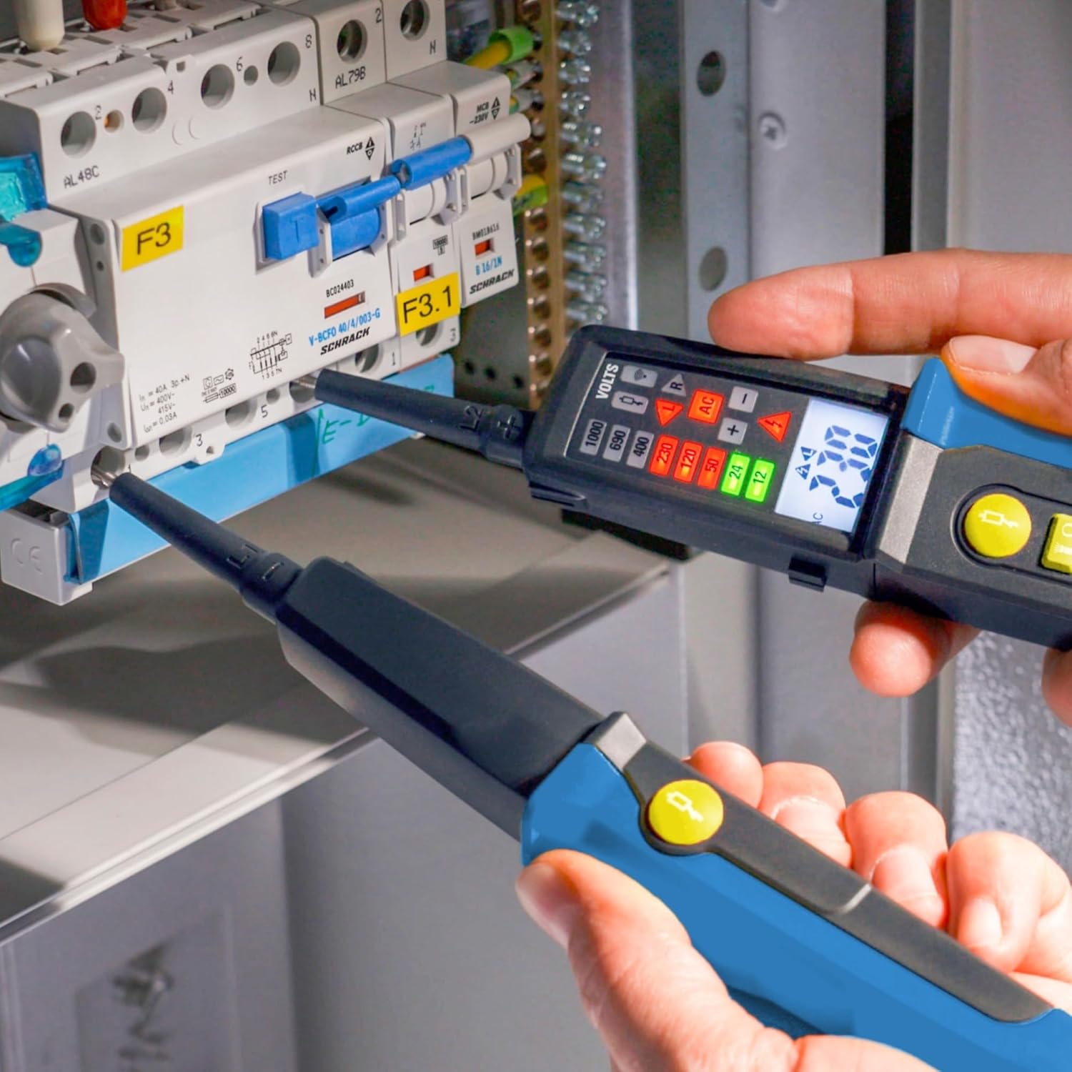 PAN - Tester di tensione con LED e display LCD, 1000 V - immagine 3