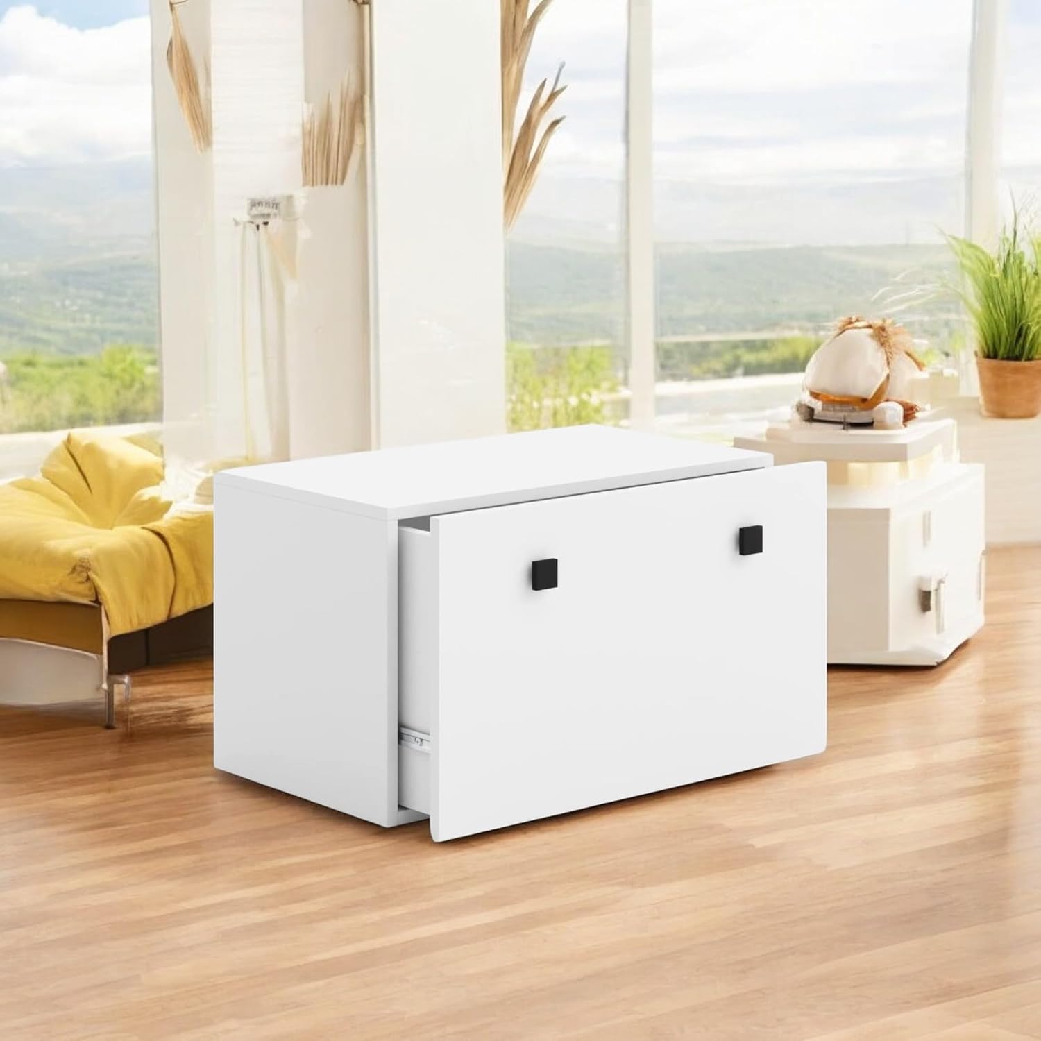 Dmora Comodino Torun Basso Bianco e Nero