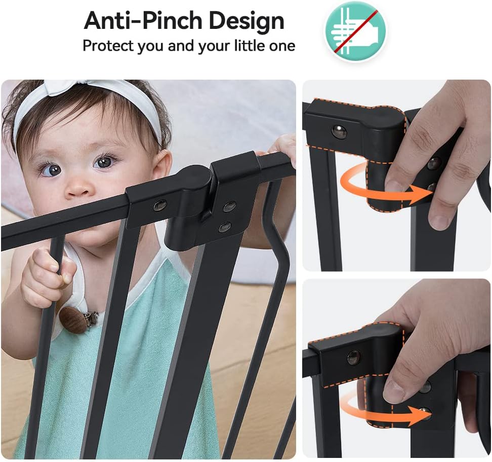 Comomy Cancelletto Bambini con Porta per Gatti, Nero - immagine 4