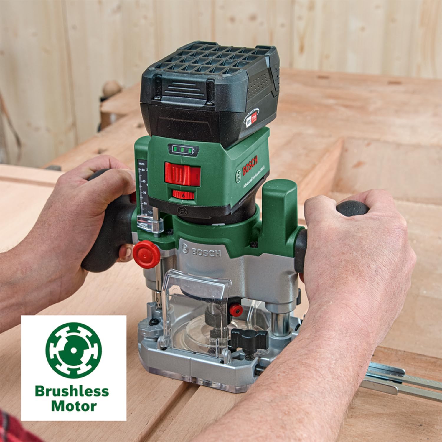 Bosch Home and Garden Base a immersione per fresatrice compatibile con l'AdvancedTrimRouter 18V-8, la fresatura di incisioni e tasche - immagine 3