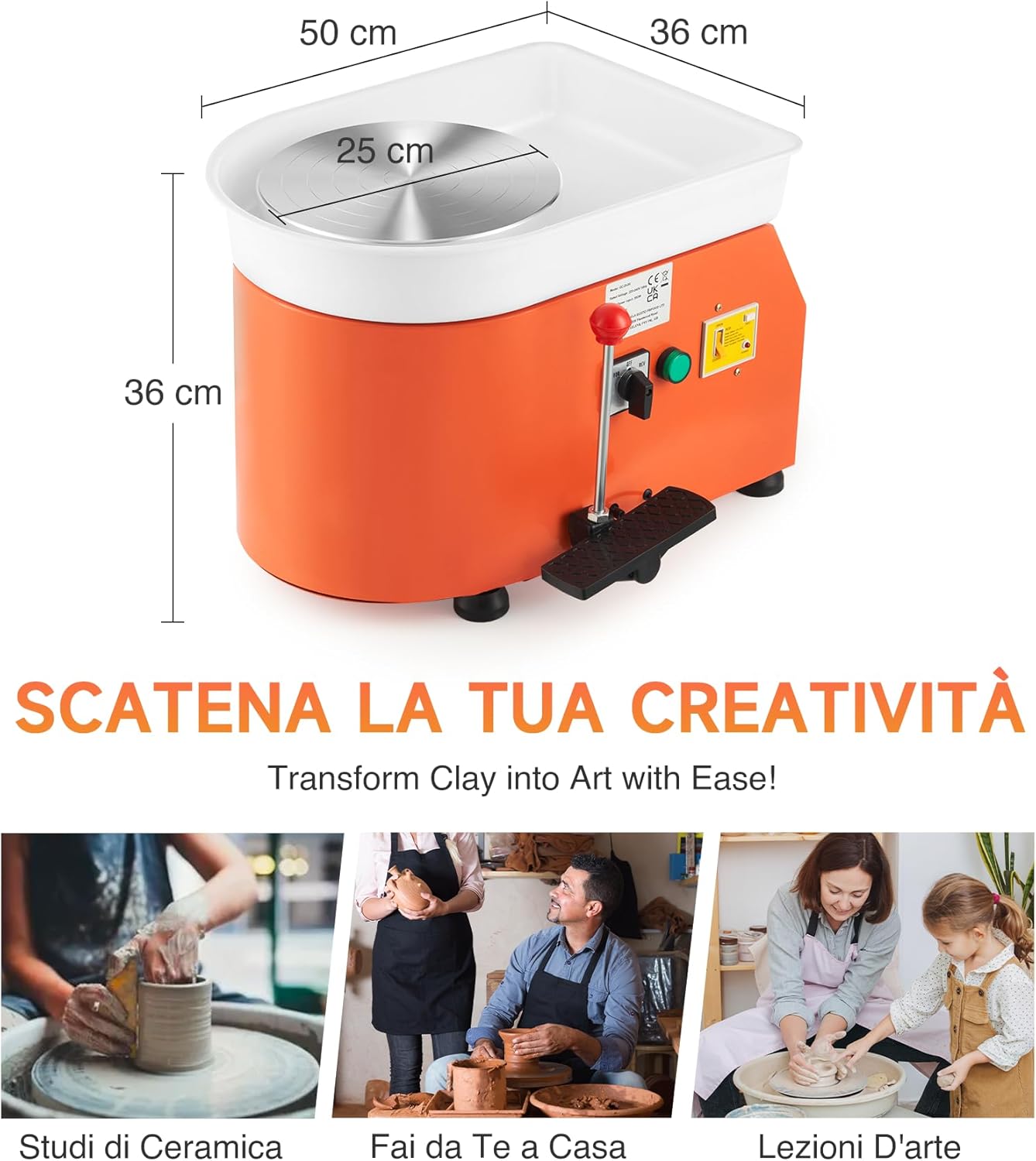 CREWORKS Tornio per Ceramica Elettrica 350W 25CM - immagine 2