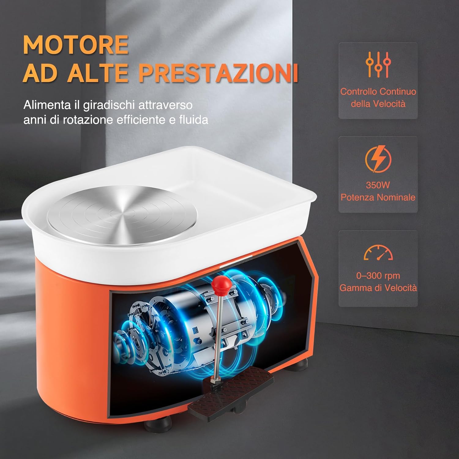 CREWORKS Tornio per Ceramica Elettrica 350W 25CM - immagine 3