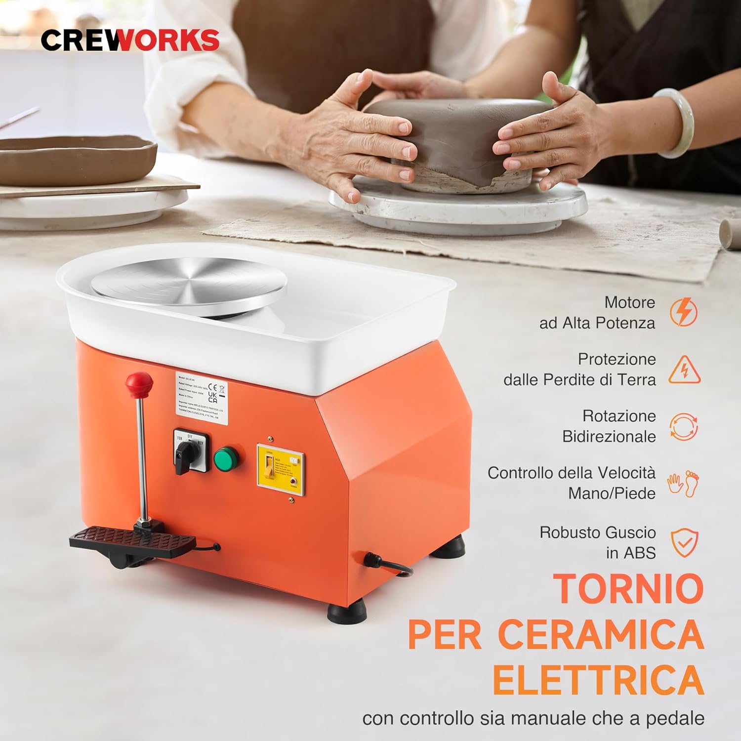 CREWORKS Tornio per Ceramica Elettrica 350W 25CM - immagine 4