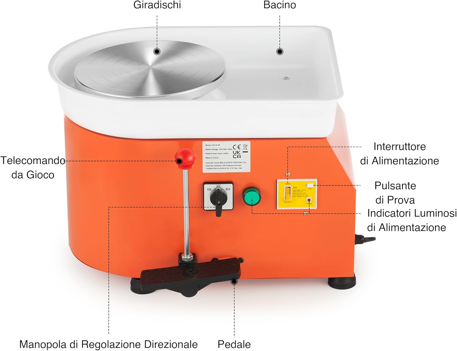 CREWORKS Tornio per Ceramica Elettrica 350W 25CM - immagine 7