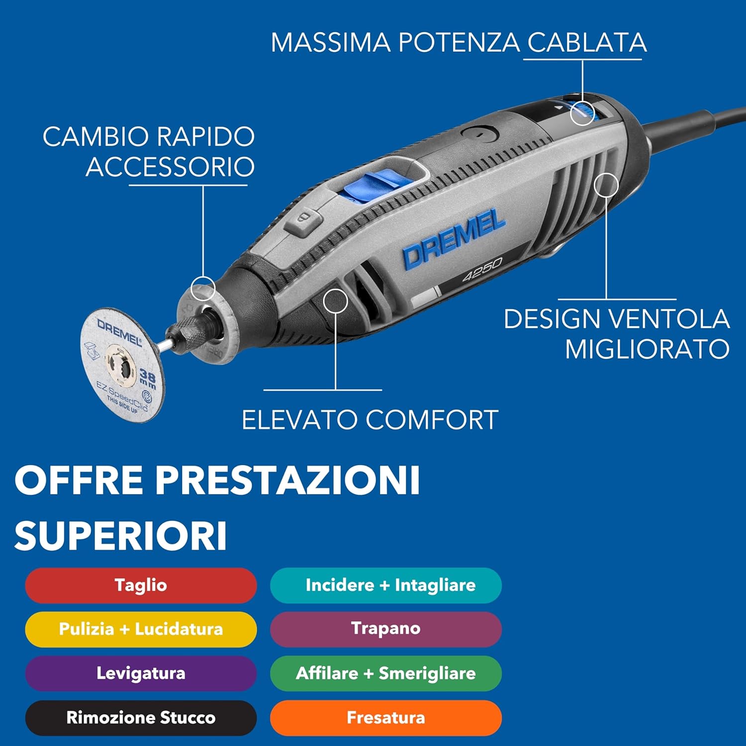 Dremel 4250 Utensile Rotante 175W con 128 Accessori - immagine 2