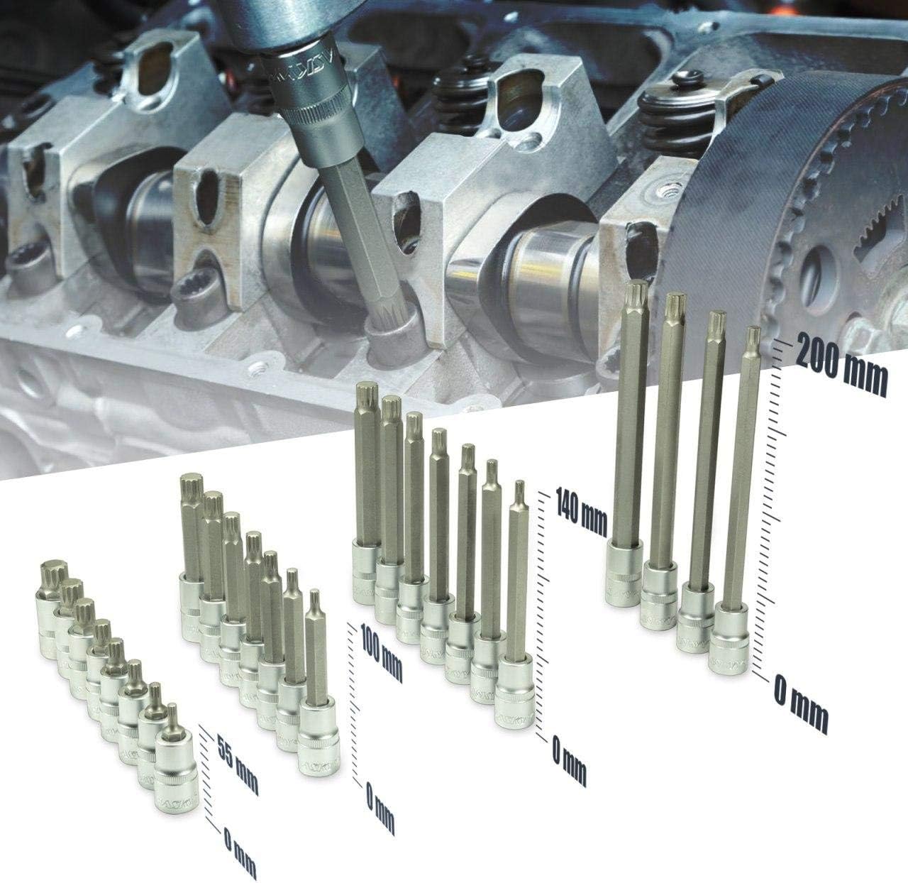 Haskyy Set 26 Chiavi a Bussola con Cricchetto XZN - immagine 2