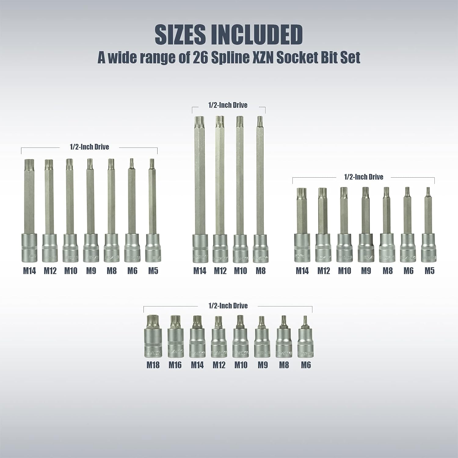 Haskyy Set 26 Chiavi a Bussola con Cricchetto XZN - immagine 3