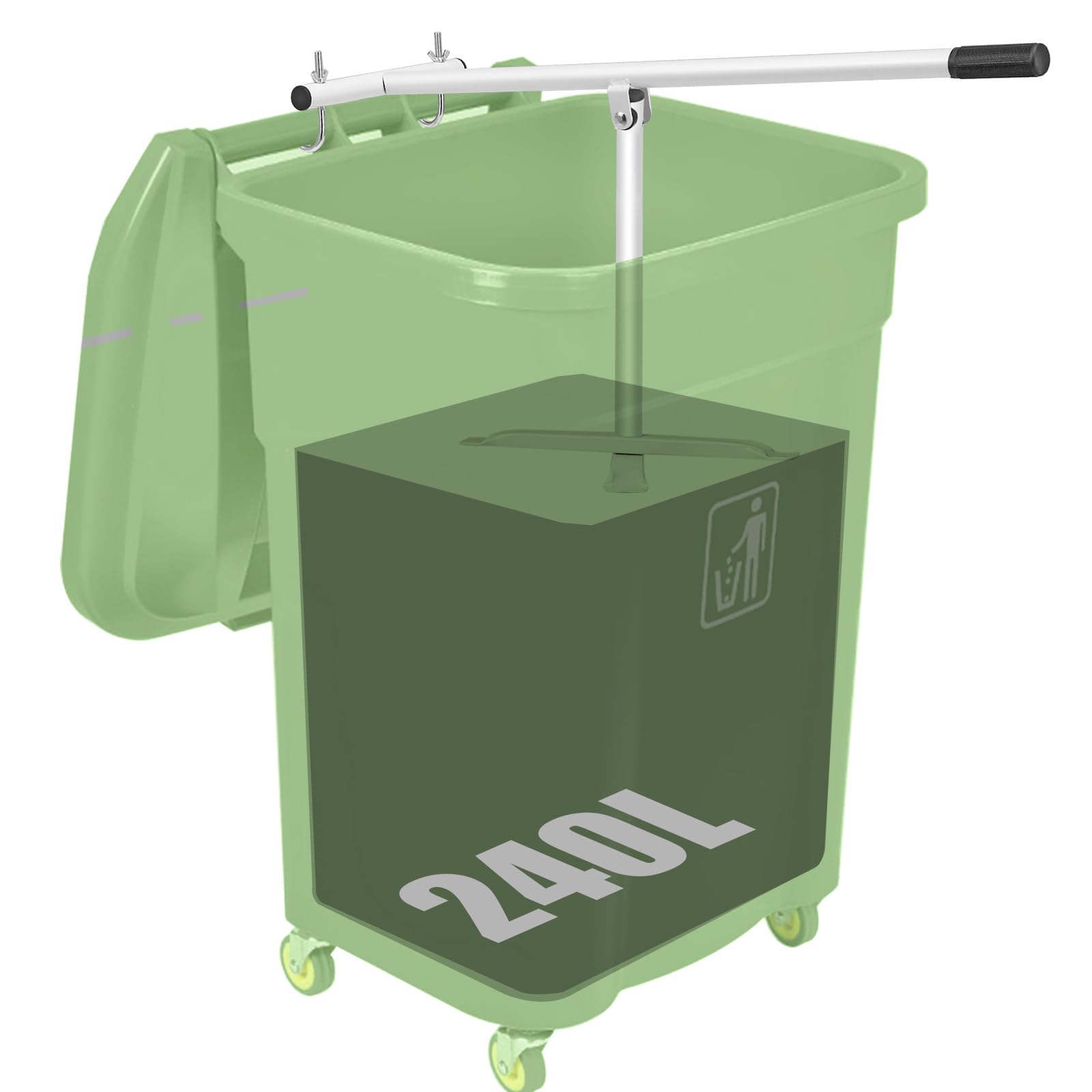 Newtry Compattatore Rifiuti Manuale per Bidoni 120L/240L