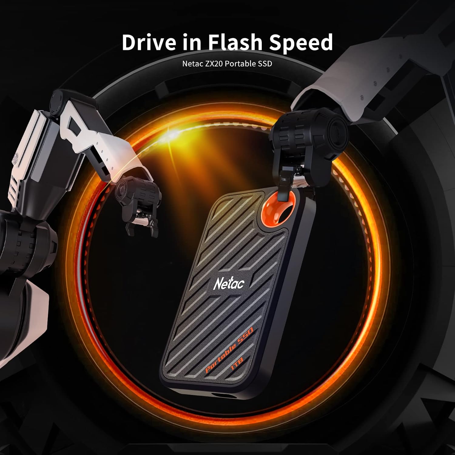 Netac ZX20 Extreme 1TB SSD NVMe Portatile USB 3.2 Gen 2x2, Nero - immagine 3