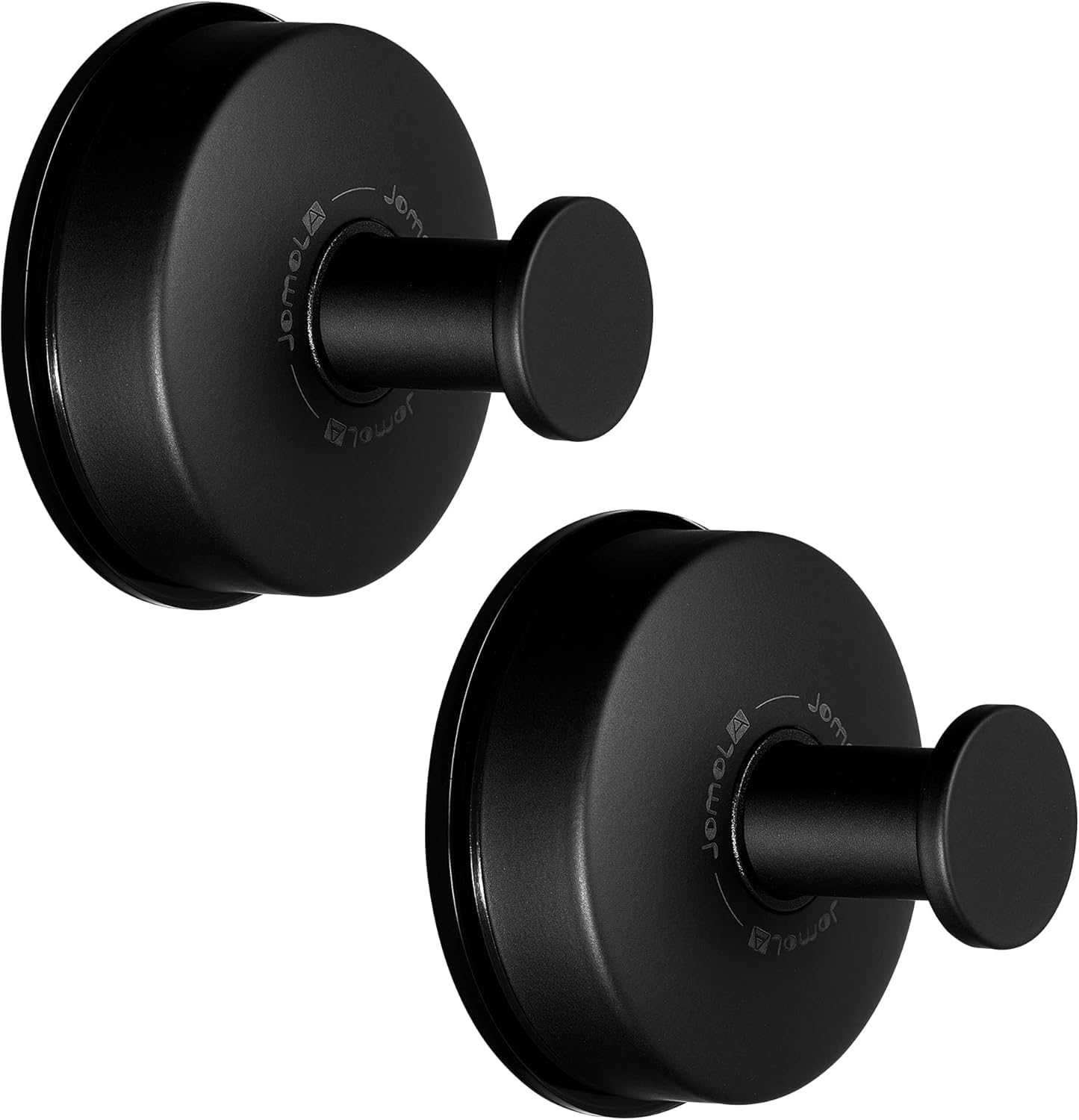 Jomola Ganci Ventosa Appendi Accappatoio 2 Pezzi, Nero