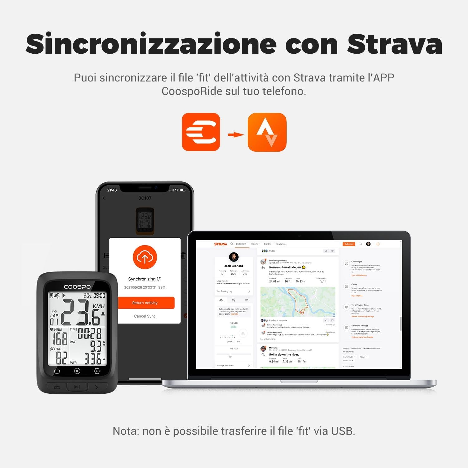 Coospo BC107 Ciclocomputer GPS Wireless - immagine 5