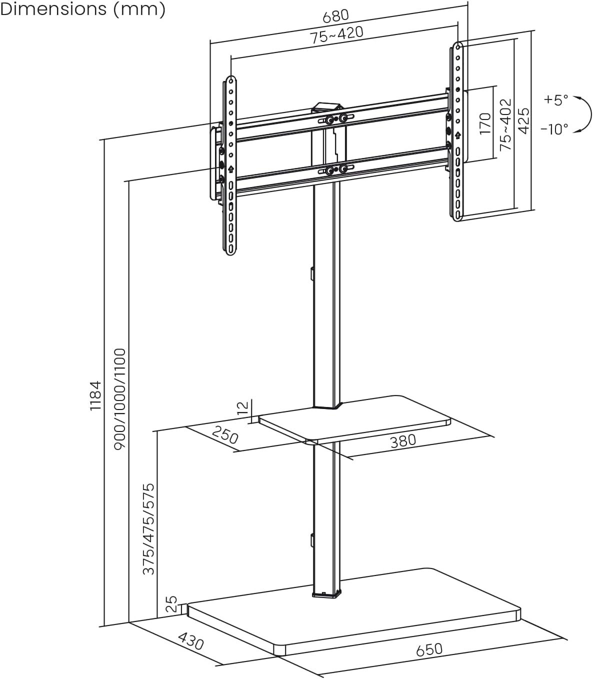 my wall Supporto TV da Parete Regolabile HP119L - immagine 5