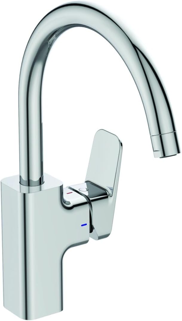 Ideal Standard BD334AA Miscelatore da Cucina, Cromo, Bocca Alta - h 209mm