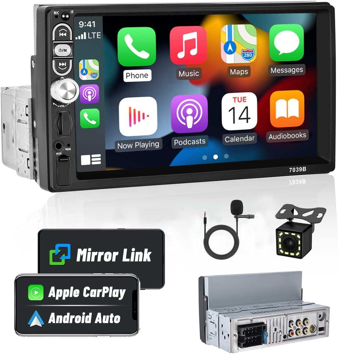 Hikity Autoradio 1Din CarPlay Android Auto 7 Pollici - immagine 1