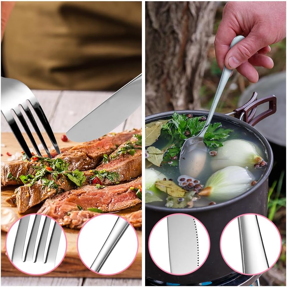 Hotut Set Posate Acciaio Inox 3 Pezzi con Borsa - immagine 4