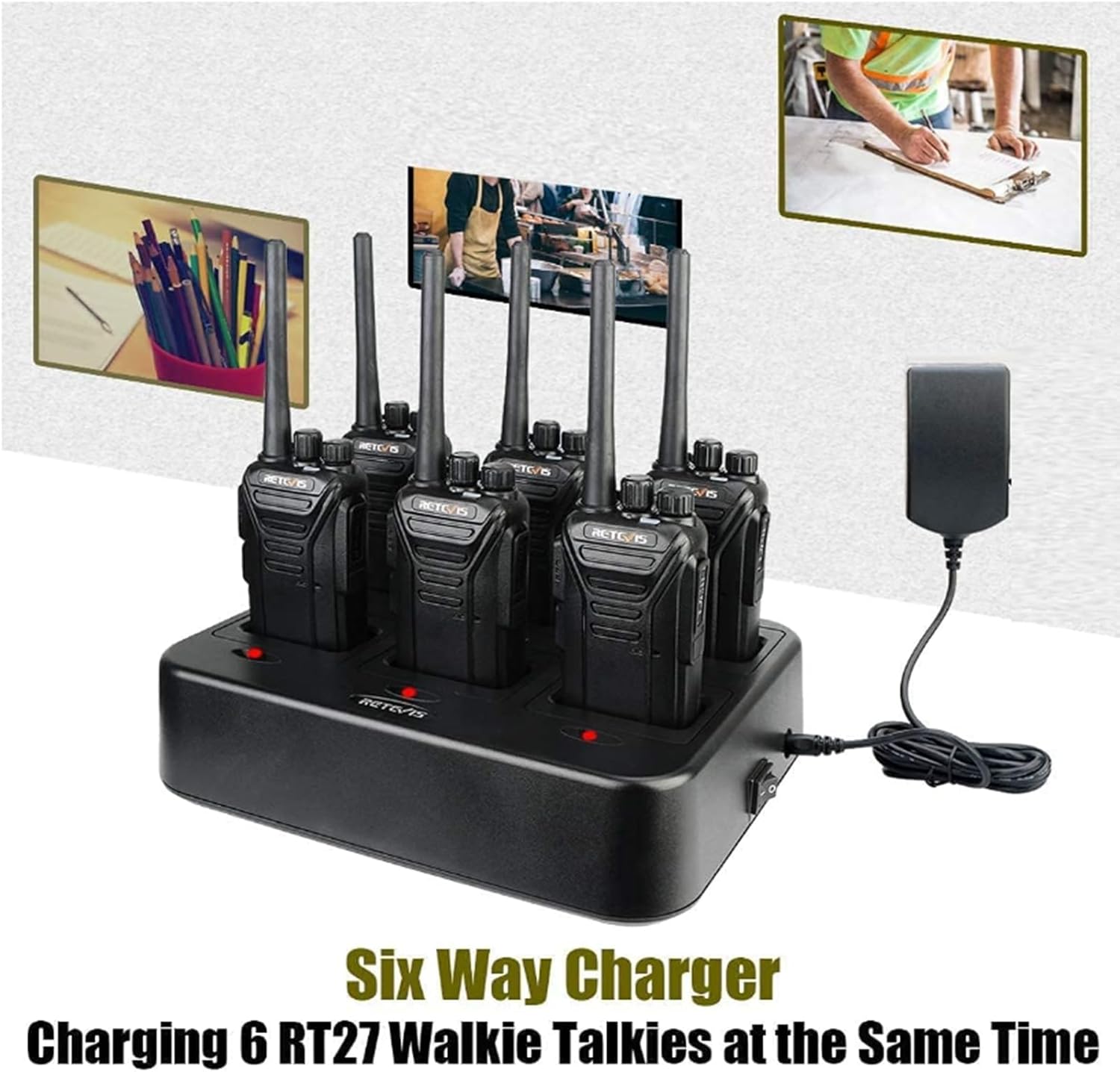 Retevis RT27 - Walkie Talkie PMR446 Professionali (6 Pezzi) - immagine 2