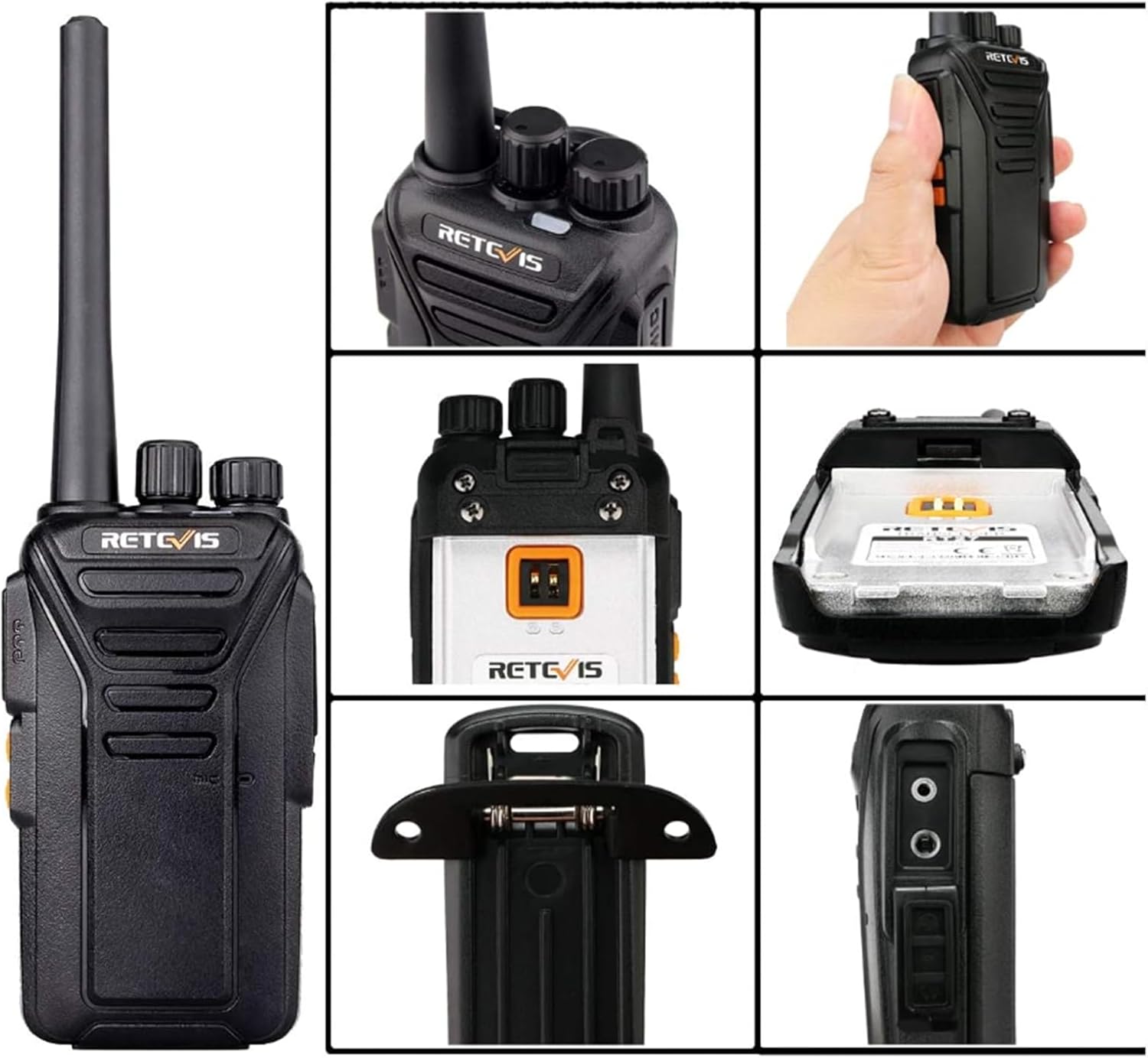 Retevis RT27 - Walkie Talkie PMR446 Professionali (6 Pezzi) - immagine 5
