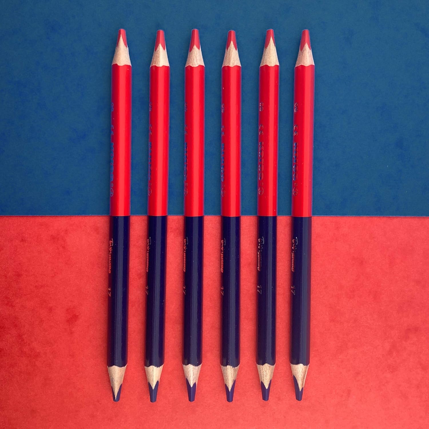 Kores Twin Jumbo - Matita Bicolore Rosso e Blu (6 Pezzi) - immagine 3