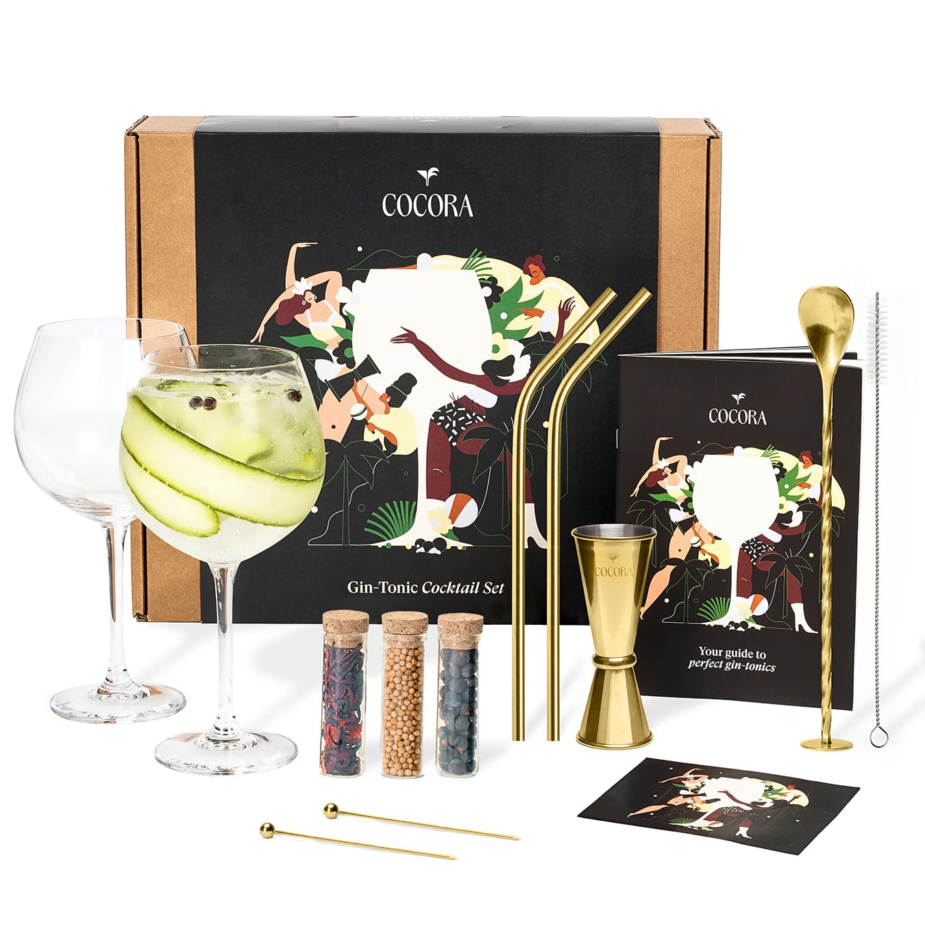 Cocora Kit Cocktail 11 Pezzi - Set Gin Tonic Regalo Gold