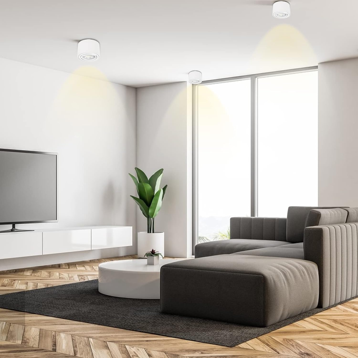 Uring 4 Pcs LED Faretto da Soffitto Orientabile, Bianco - immagine 5