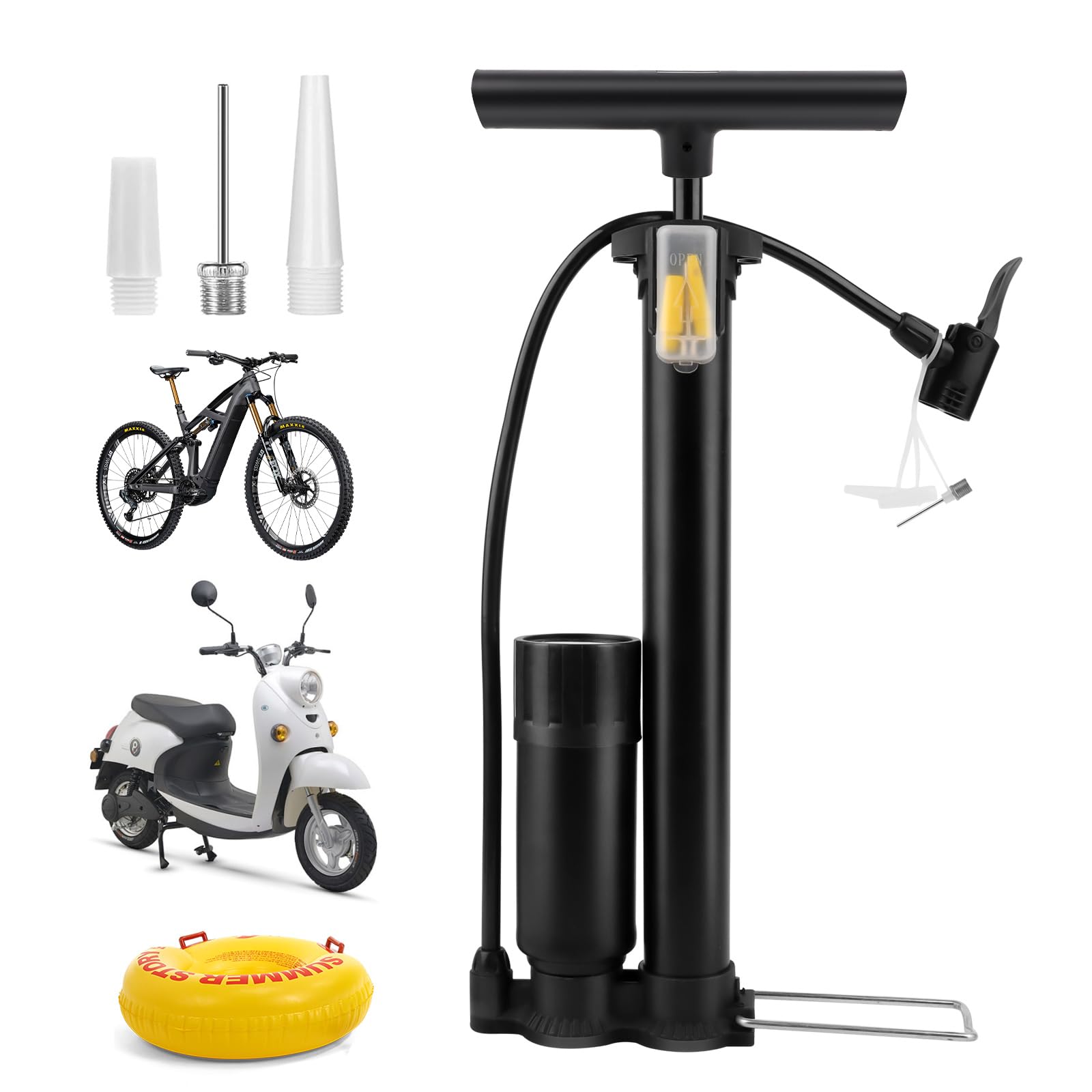 Mxtimwan Pompa Aria Bici con Manometro 160 PSI