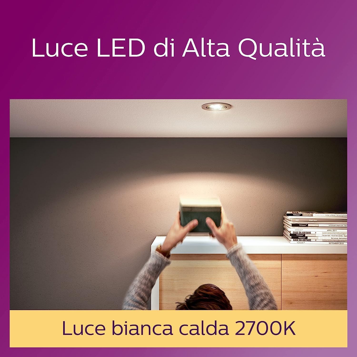 Philips LED - Faretto GU10 Luce Bianca Calda (6 Pezzi) - immagine 4