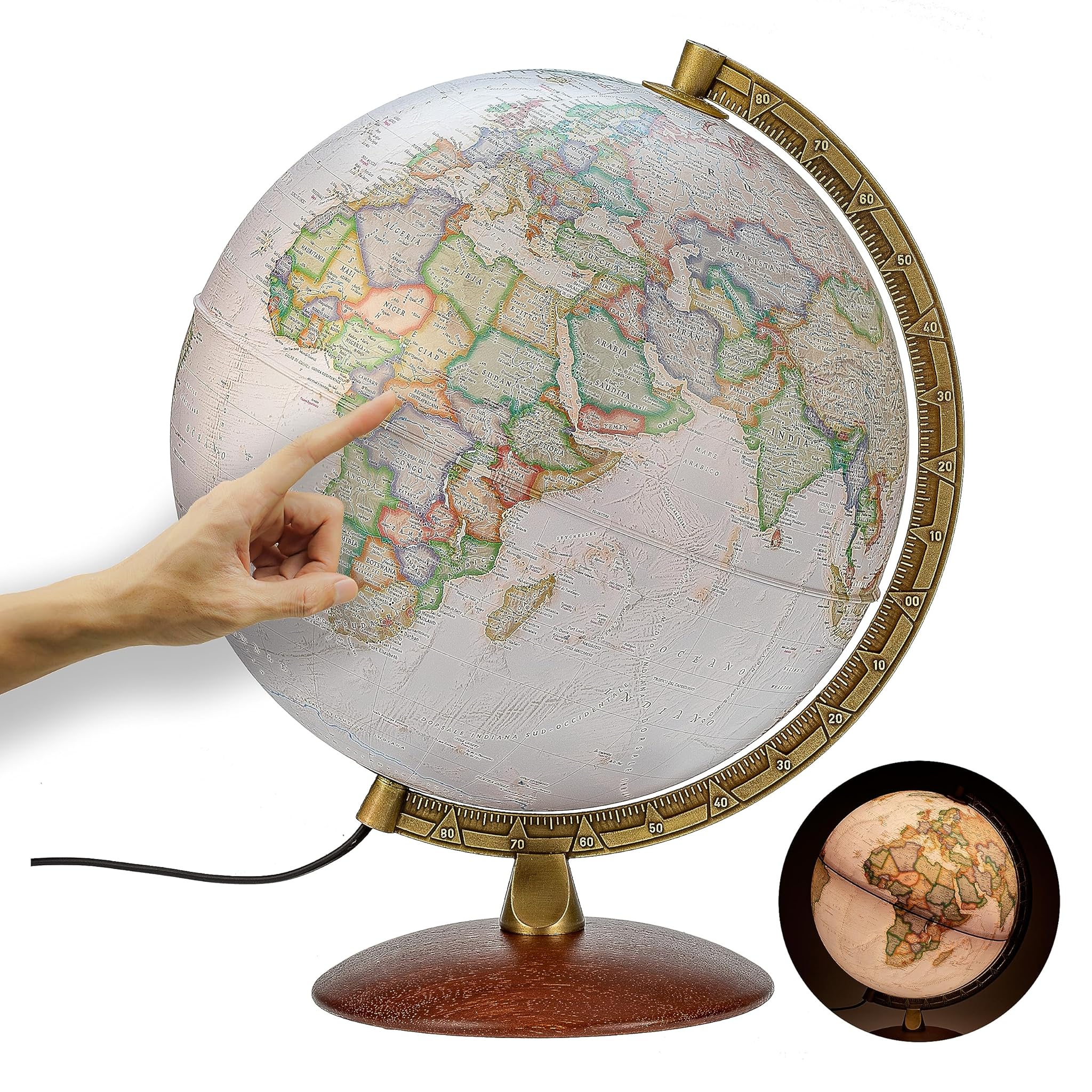 National Geographic Mappamondo Illuminato 30cm Executive