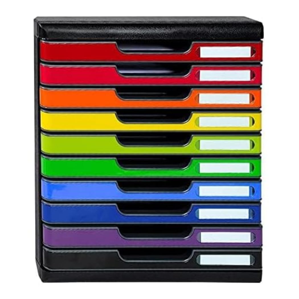 Exacompta 302798D Cassettiere, Nero/Arlecchino Glossy, 35 x 28.8 x 32