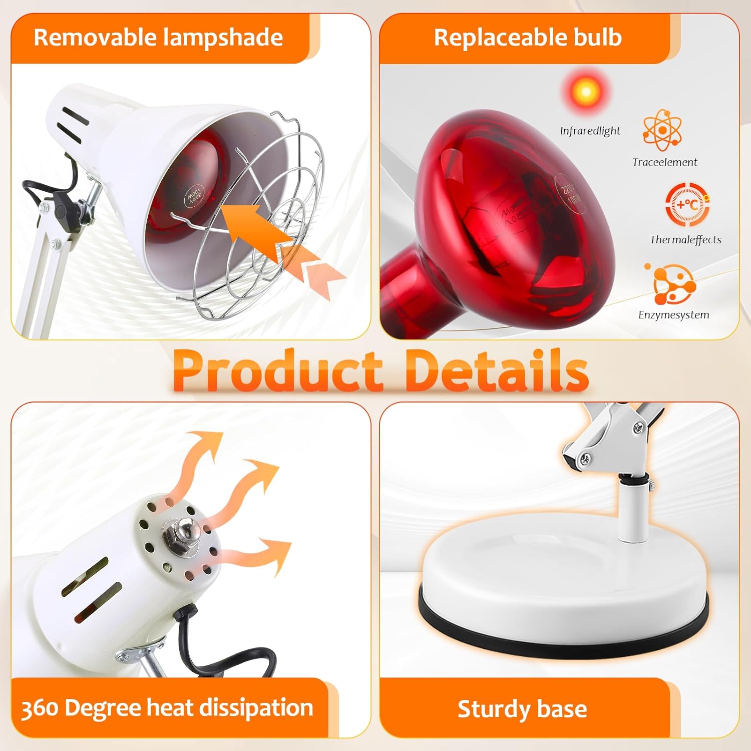 Lampada a Infrarossi 150W con Stand - immagine 3