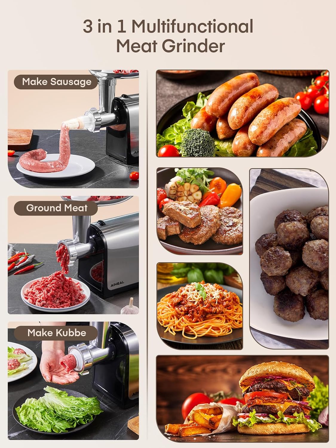 Tritacarne Elettrico 3 in 1 - 300W (2000W max) - immagine 2