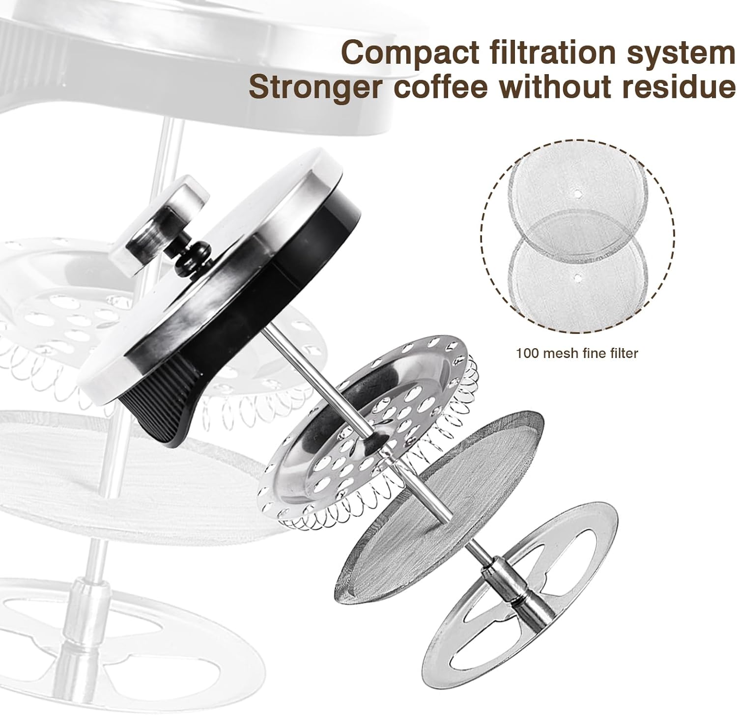 French Press 600ml con Tripli Filtri - immagine 2