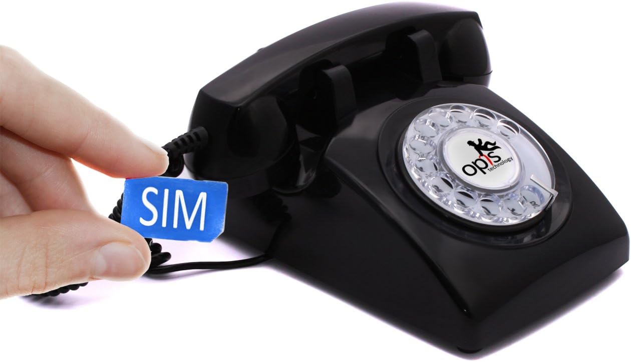 Opis Technology 60s Mobile 4G - Telefono da Tavolo Retrò, Nero - immagine 1