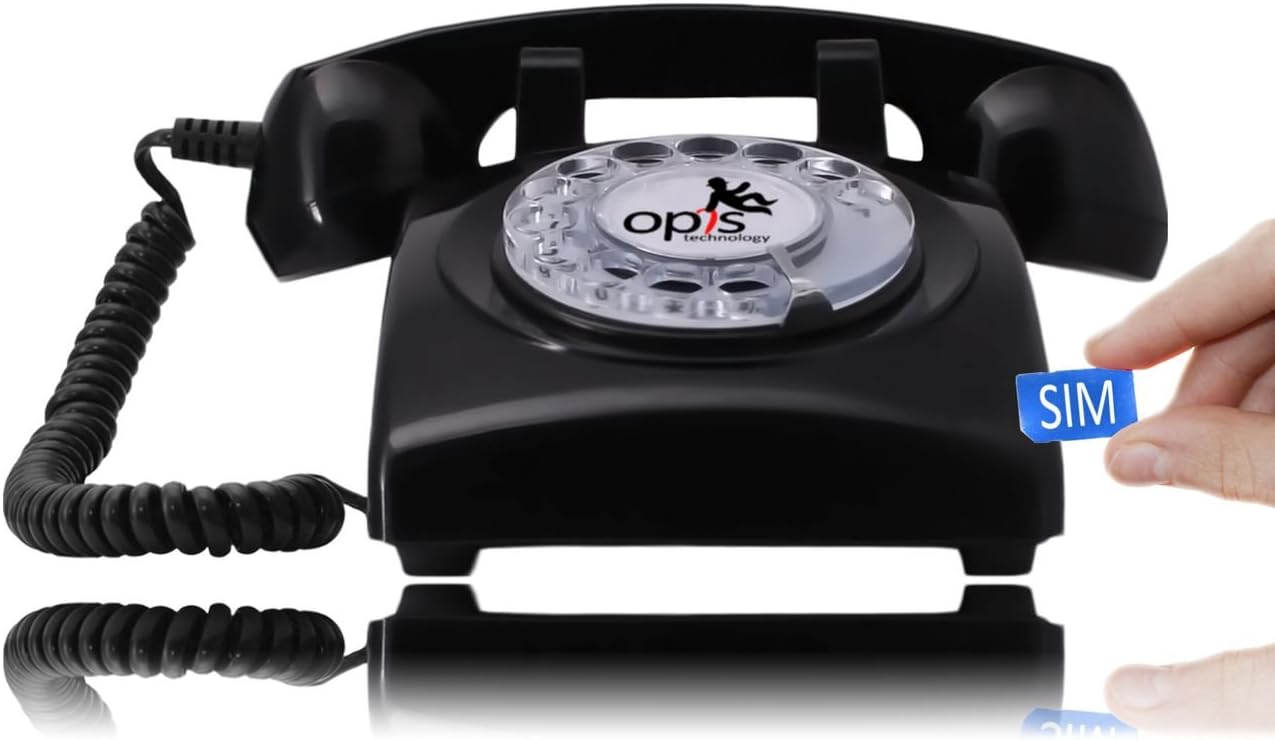 Opis Technology 60s Mobile 4G - Telefono da Tavolo Retrò, Nero - immagine 2
