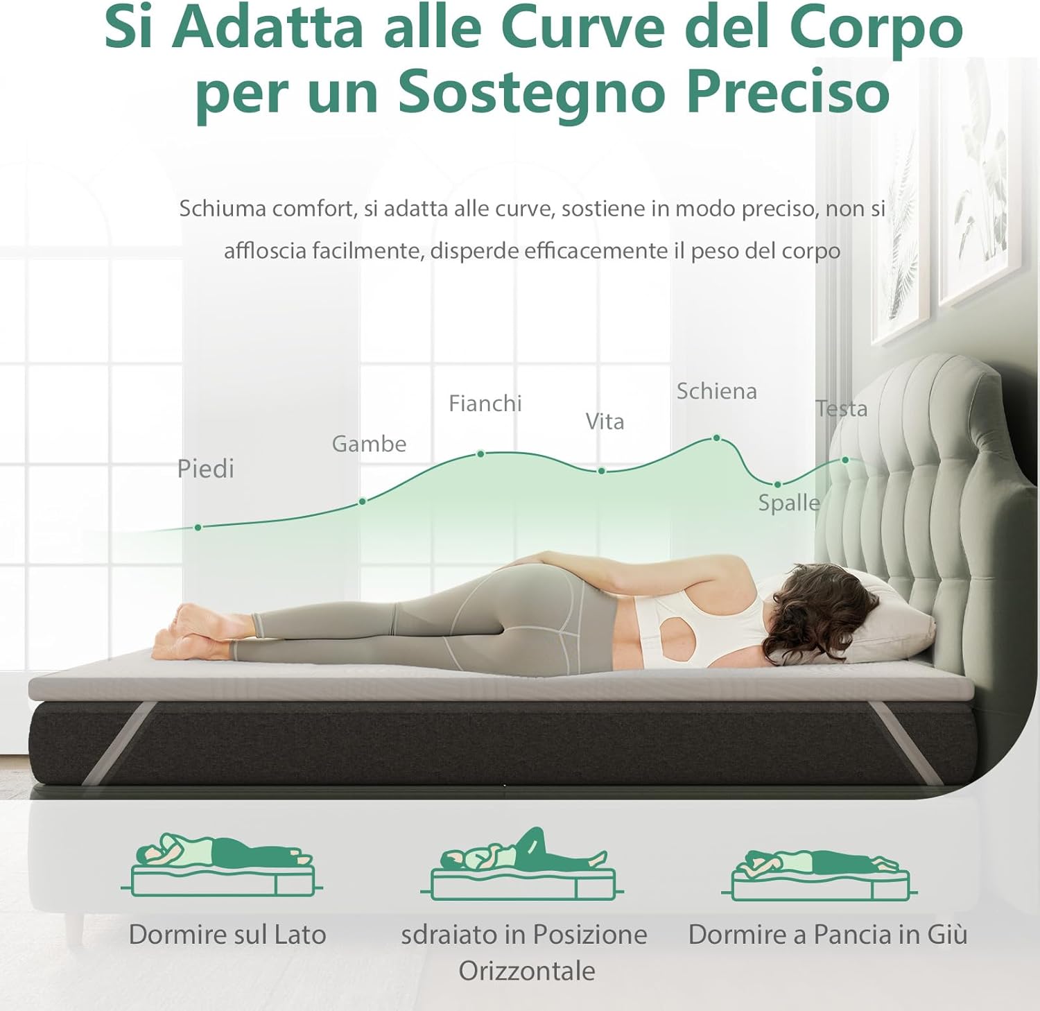 Novilla Materasso Topper 160x190 Altezza 5 cm - immagine 4