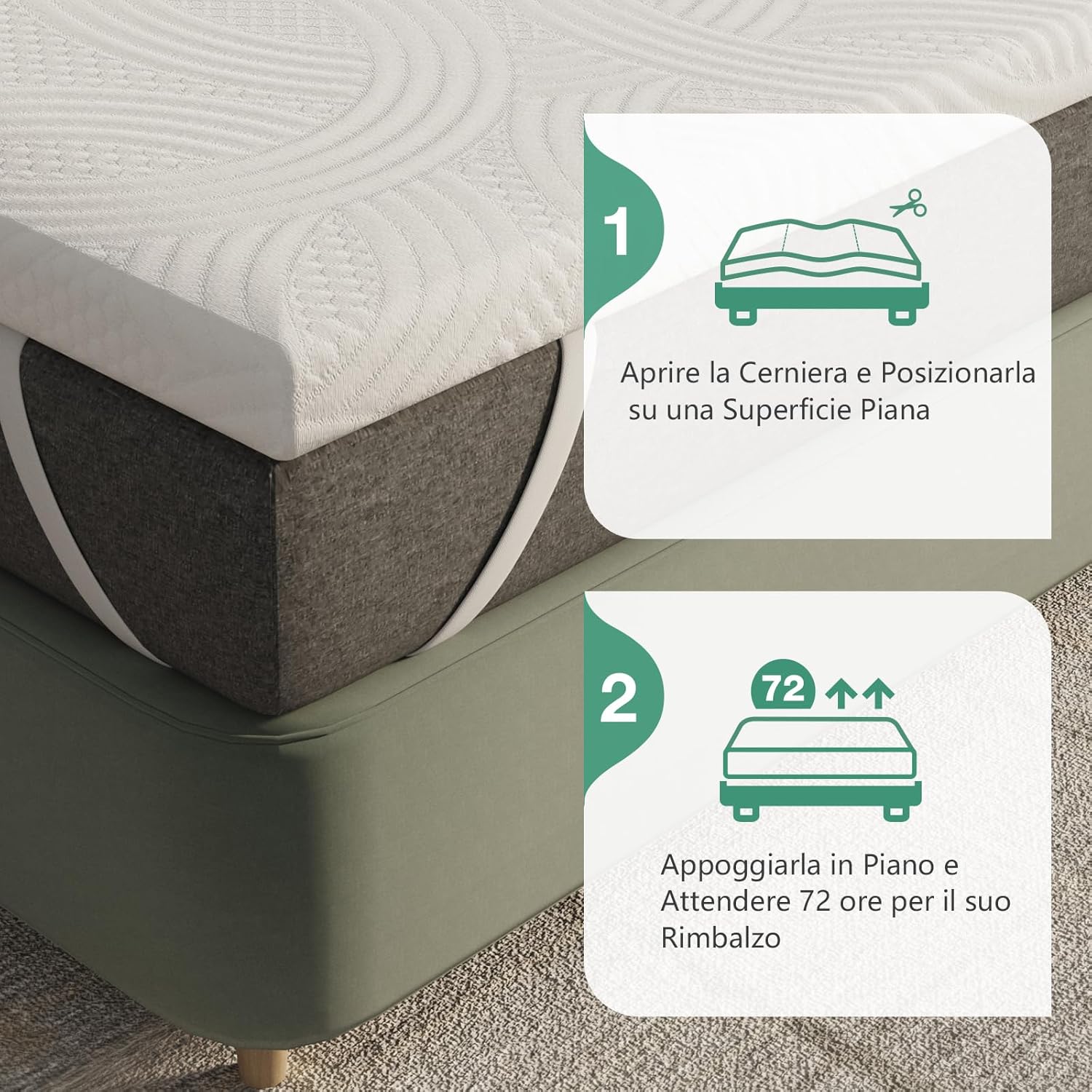 Novilla Materasso Topper 160x190 Altezza 5 cm - immagine 7