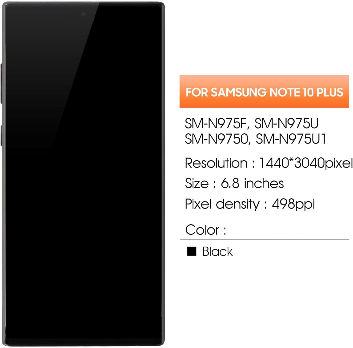 AGCUT Schermo LCD OLED per Samsung Note 10 Plus 6.8" - Nero - immagine 2