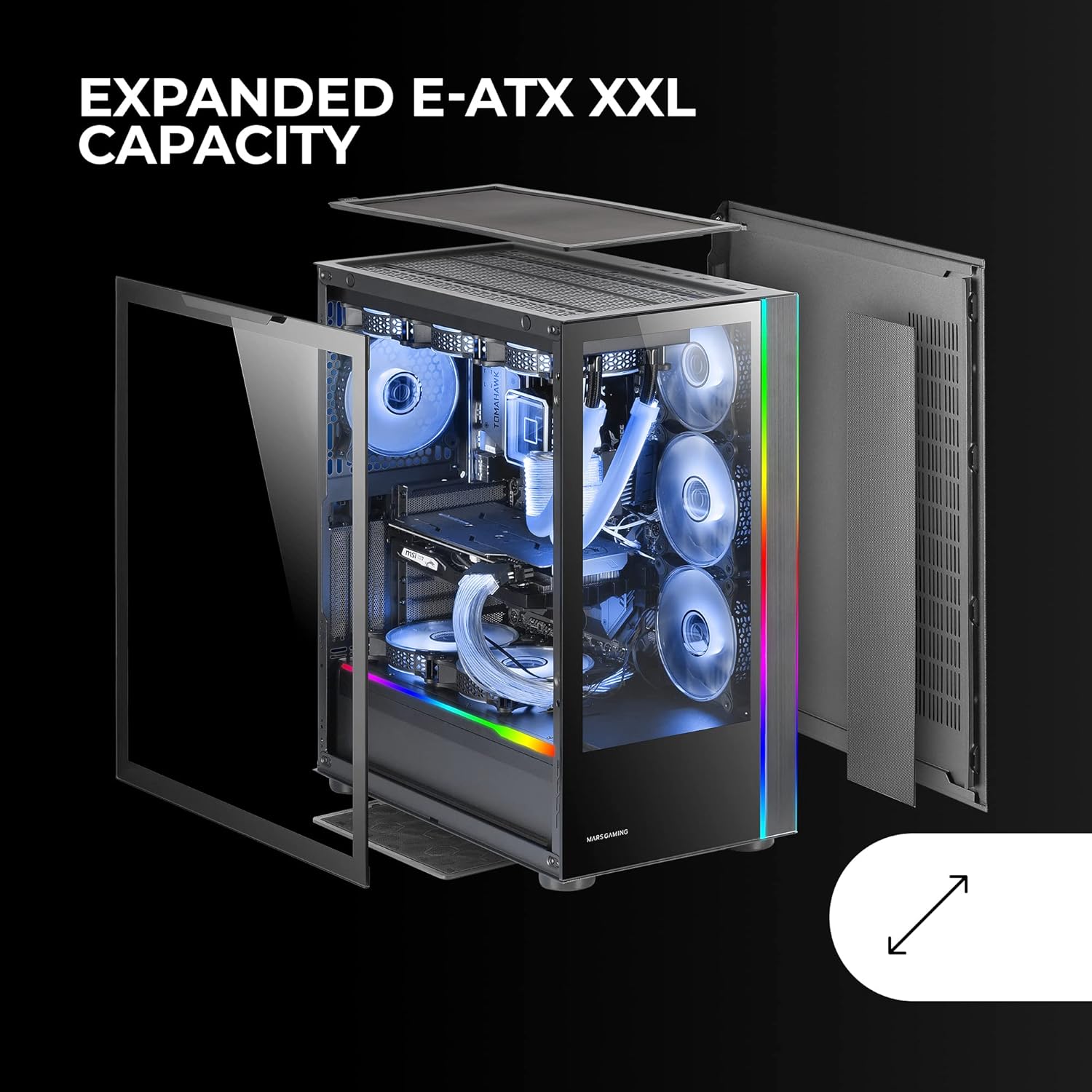 Mars Gaming MC-ULTRA - Torre Gaming Custom E-ATX XXL, Nero - immagine 4