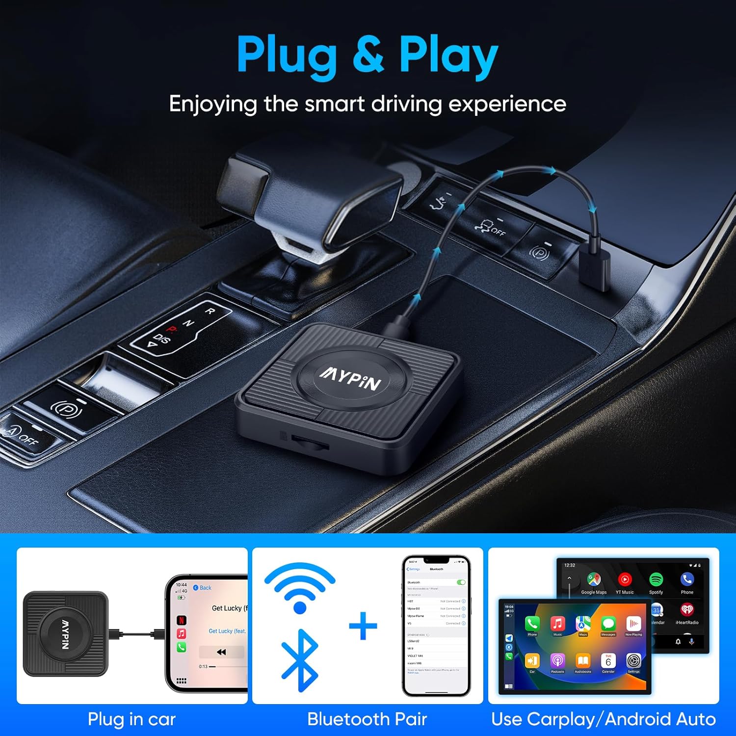 Adattatore Wireless CarPlay 3 in 1 per Android Auto e Video - immagine 4